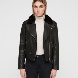 Allsaints Pataya Lux Leather Jacket in size US2